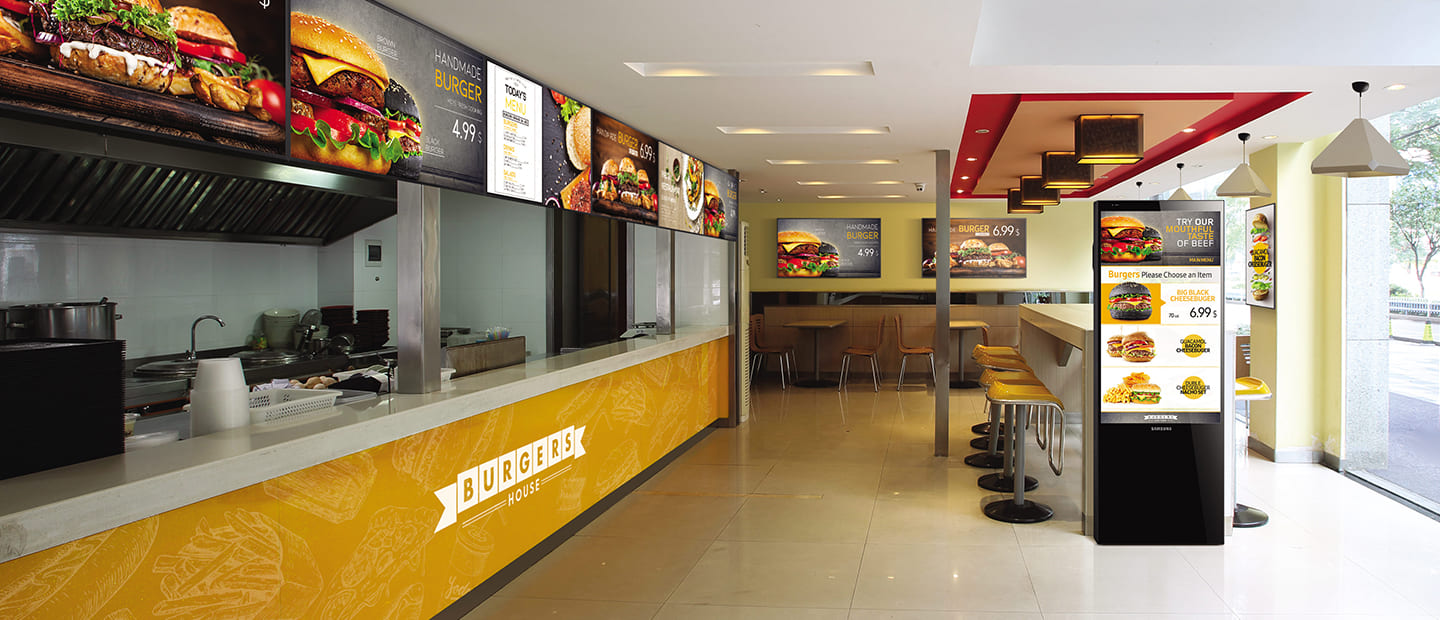 MagicInfo: Restaurantes fast food (QSR)