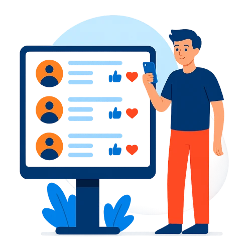 Ilustração Integração com redes sociais